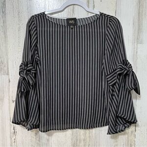 W5 Black and White Striped Women's Top